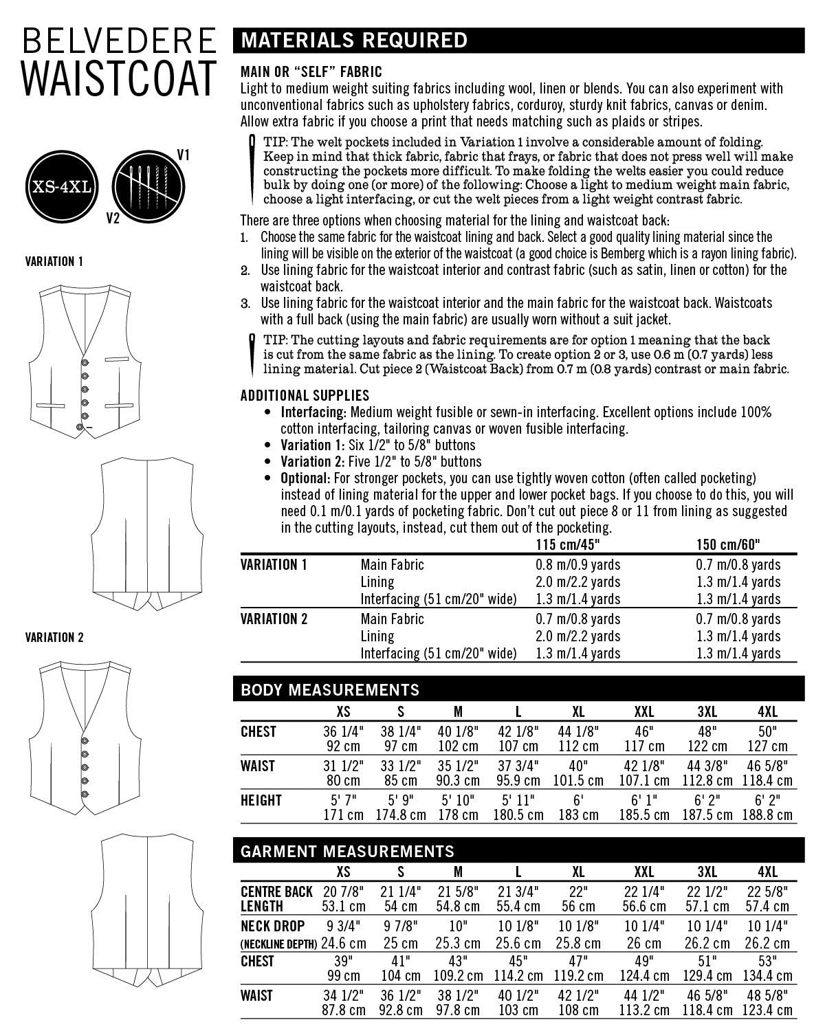 PDF Pattern - Belvedere Waistcoat | Thread Theory