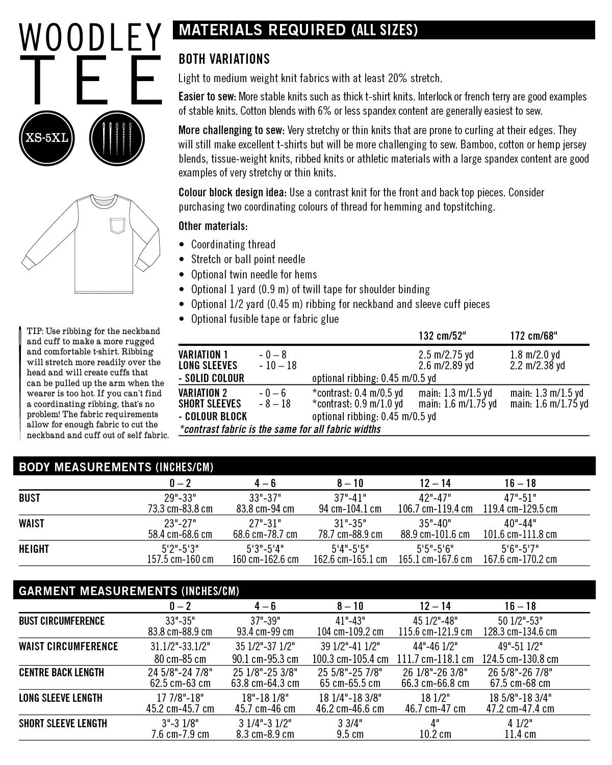 PDF Pattern - Woodley Tee - Women's Sizing | Thread Theory