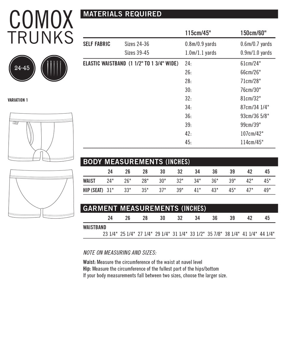 PDF Pattern - Comox Trunks | Thread Theory