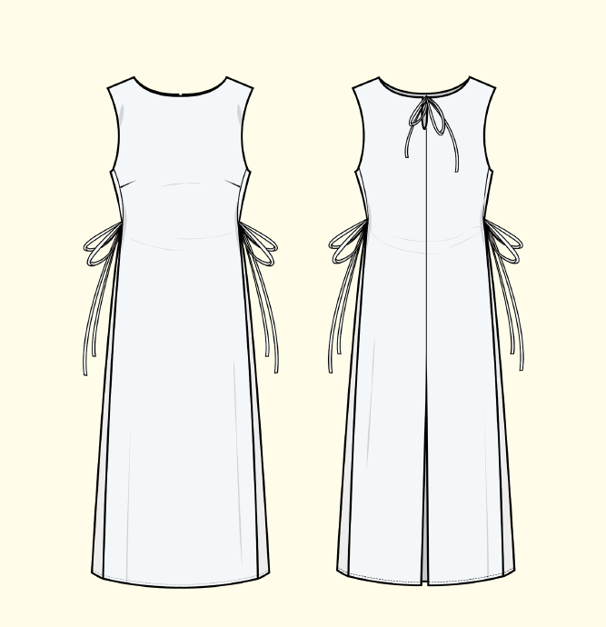PDF Pattern - Panel Dress x Cone Sleeves | Puff and Pencil