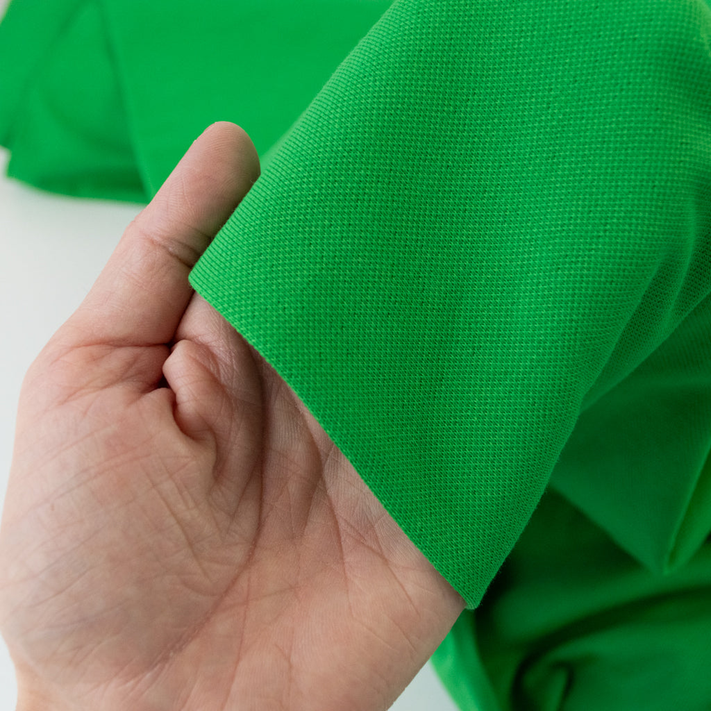 Piqué Cotton Jersey - Grass Green