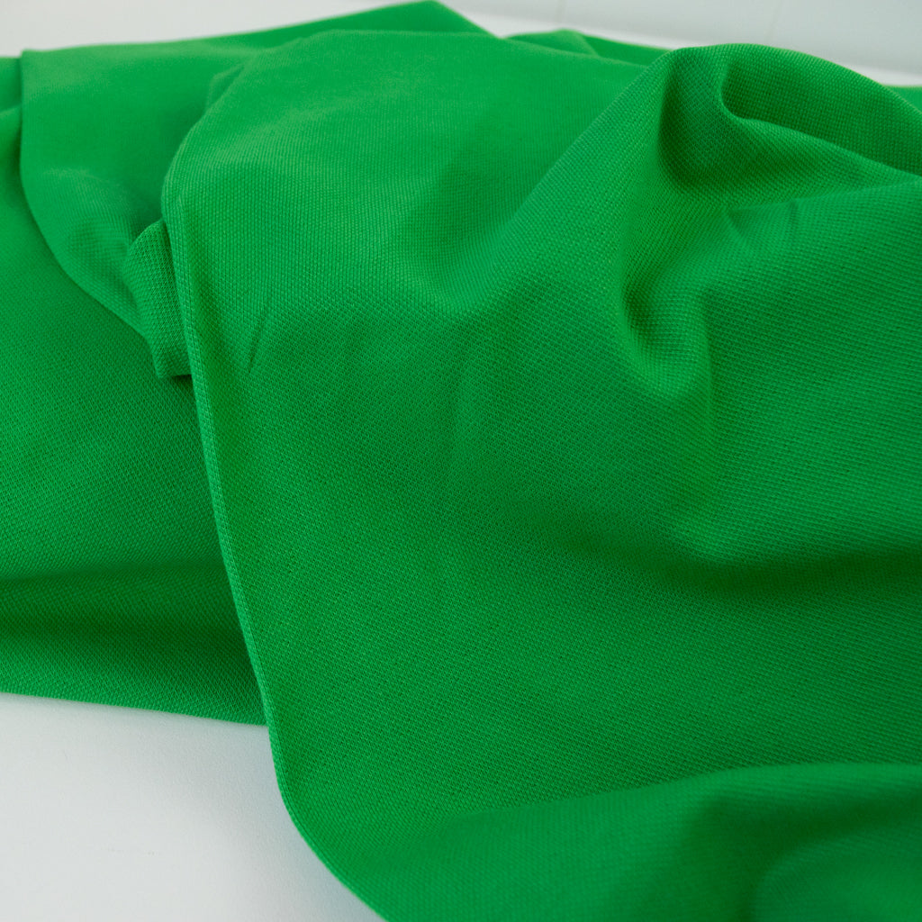 Piqué Cotton Jersey - Grass Green