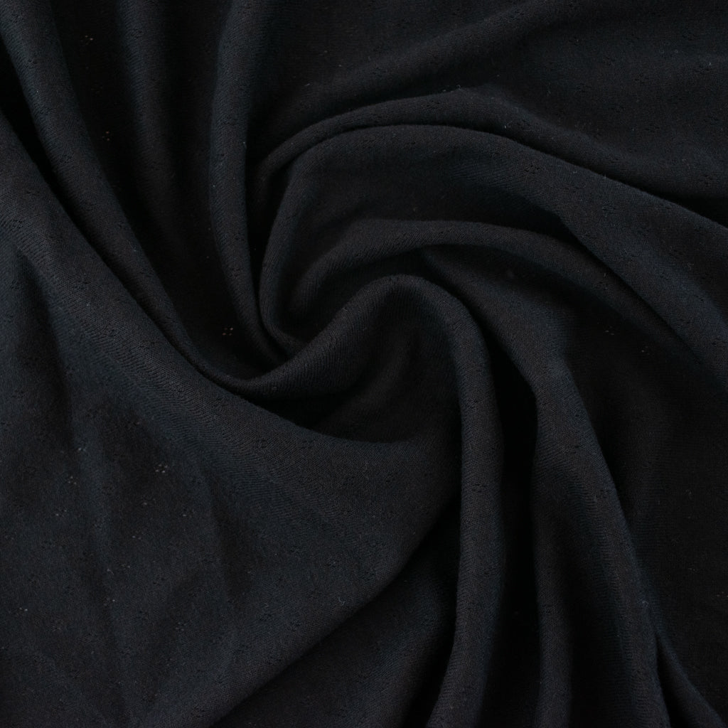 Pointelle Cotton Jersey - Black