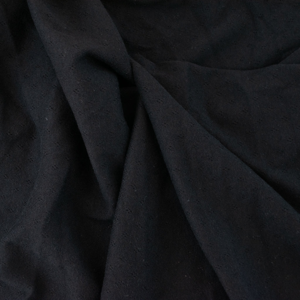 Pointelle Cotton Jersey - Black
