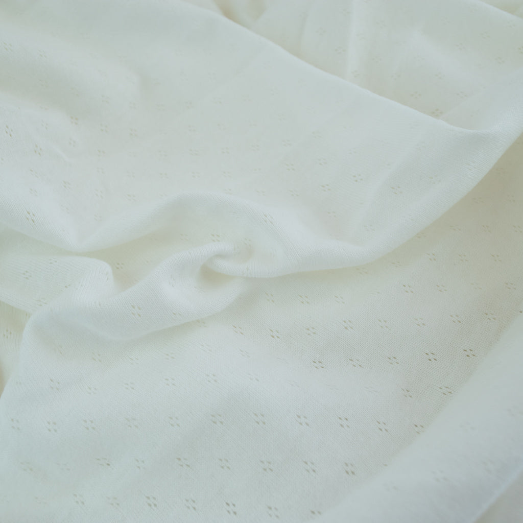 Pointelle Cotton Jersey - Off-white
