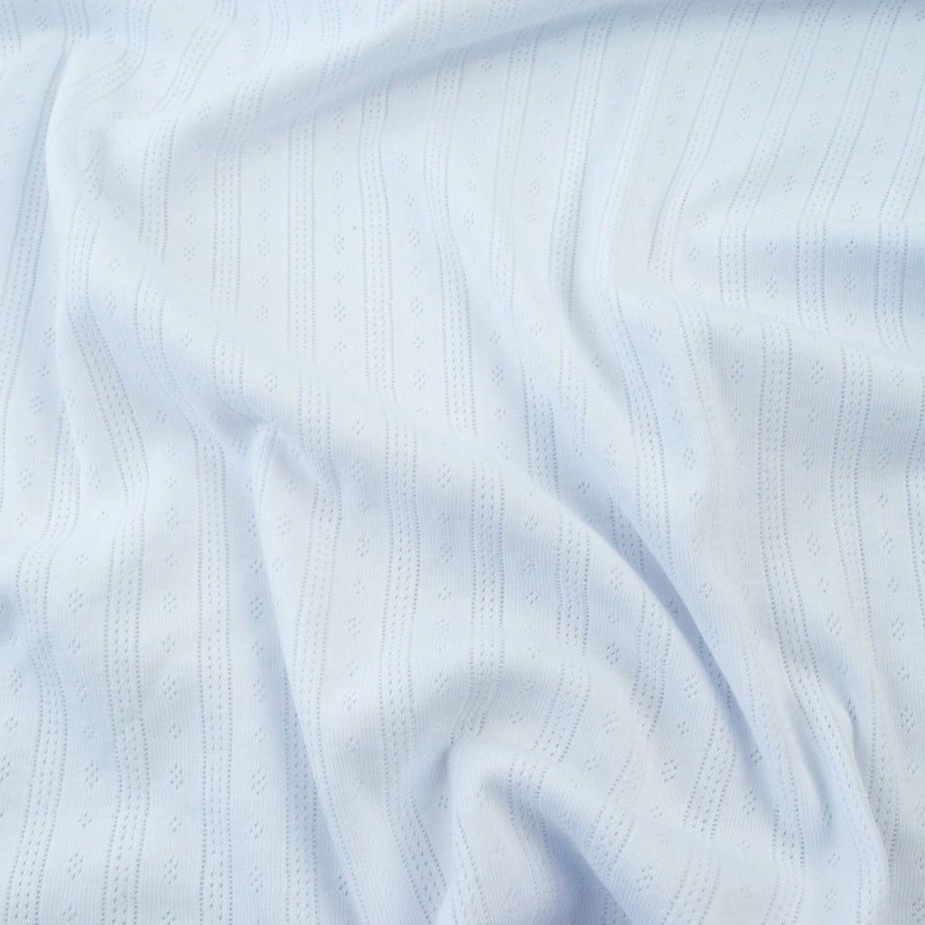 Pointelle Cotton Jersey - Stripes - White
