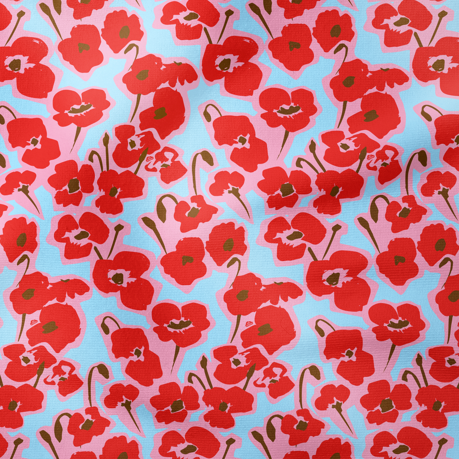 Ellie Whittaker - Organic Cotton Lawn - Pretty Poppies