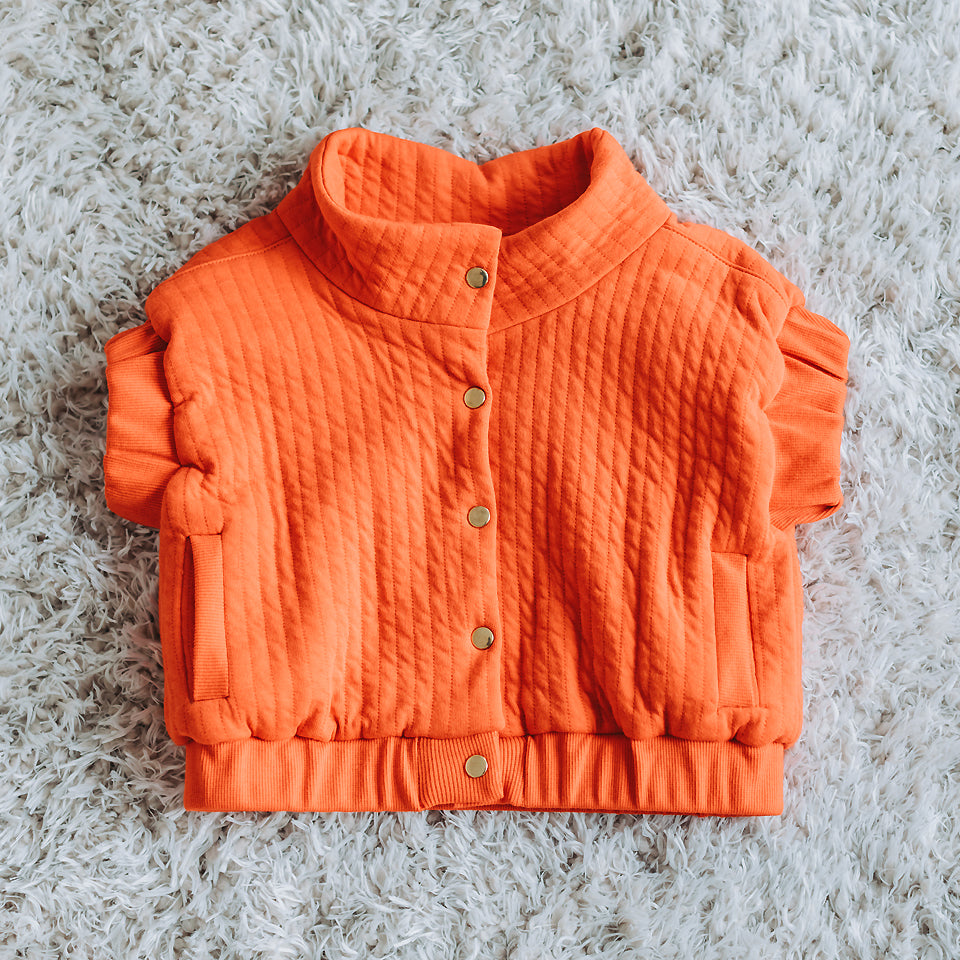 See You At Six - Quilted Knit - Flame Red