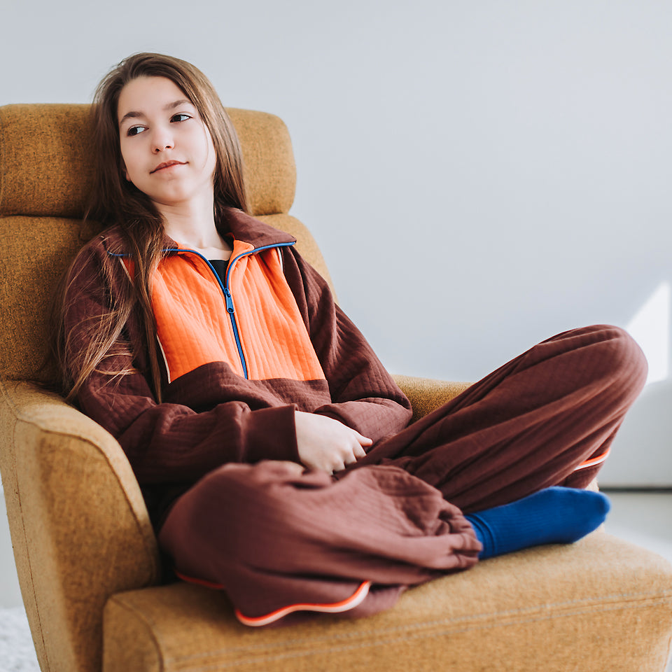 See You At Six - Quilted Knit - Rum Raisin Brown