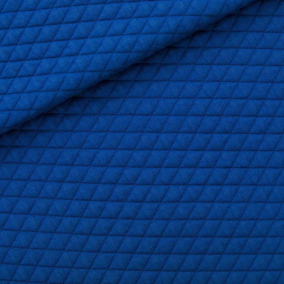 See You At Six - Quilted Piqué Knit - Surf The Web Blue