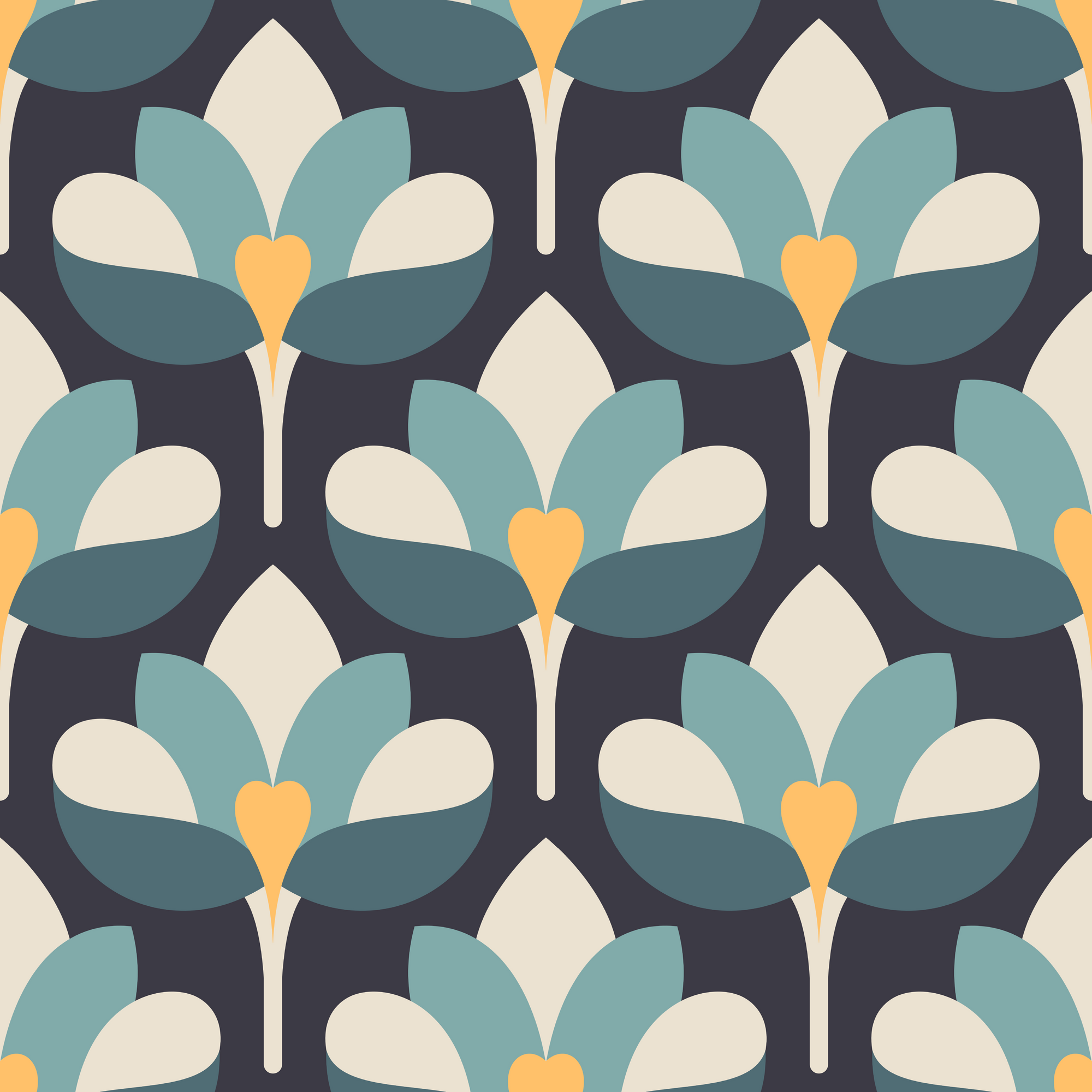 RouCouCou - Cotton Jersey - Retro Lillies