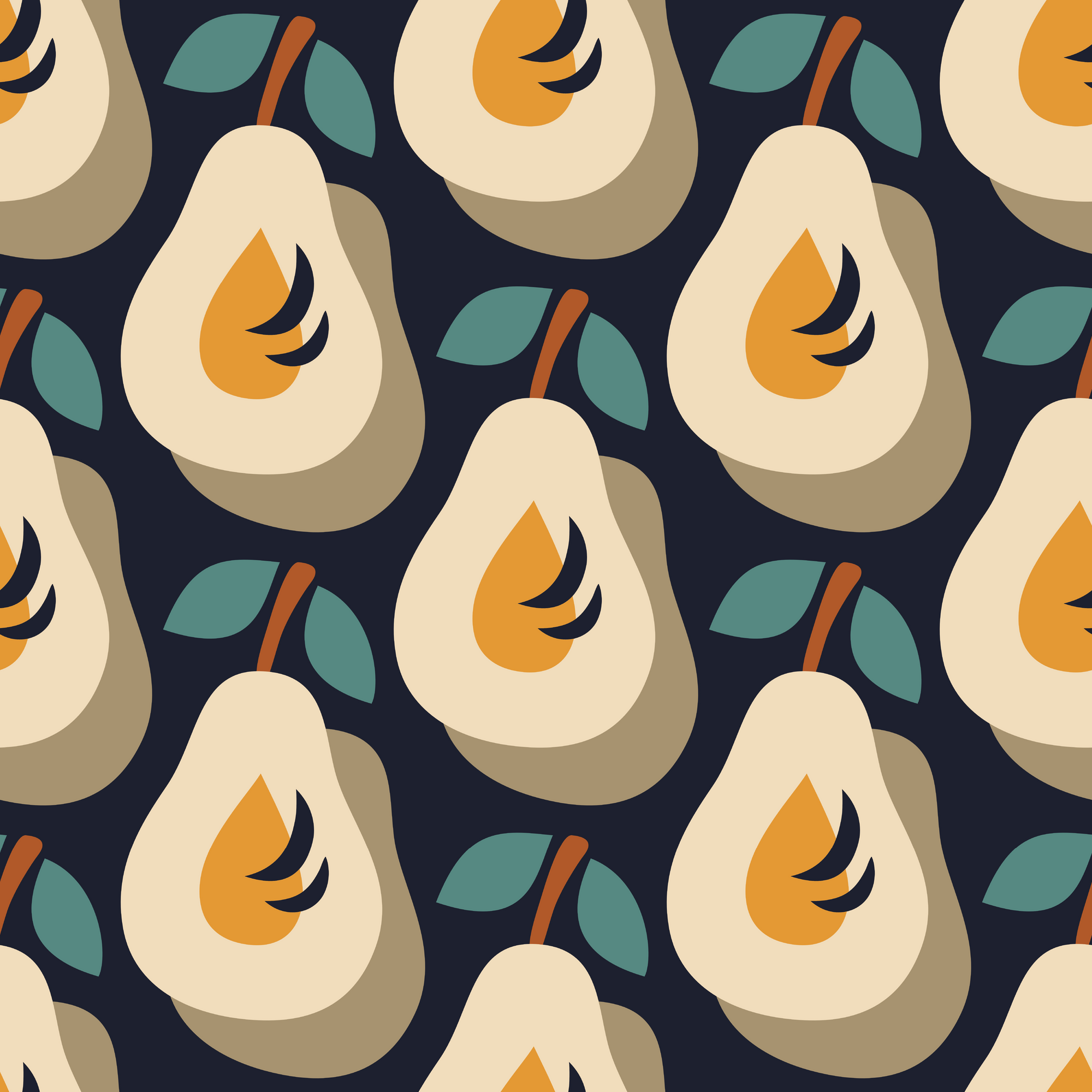 RouCouCou - Cotton Lawn - Retro Pears