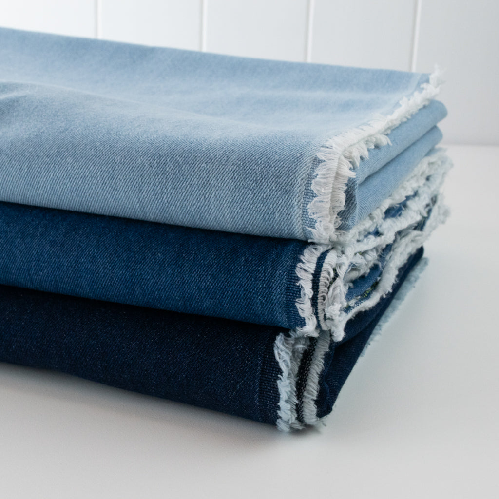 Rigid 12oz Washed Denim - Faded Denim