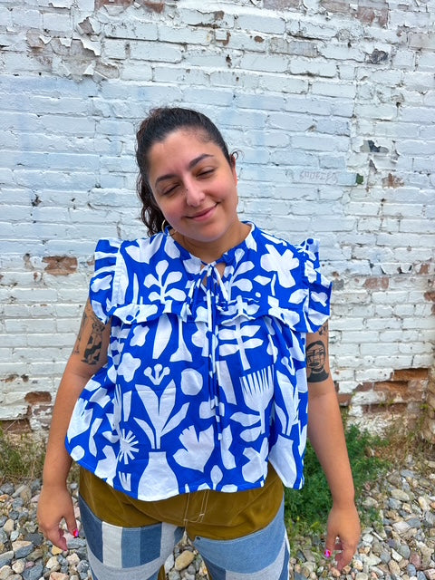 Myriam Van Neste - Cotton Lawn - Blue Collage