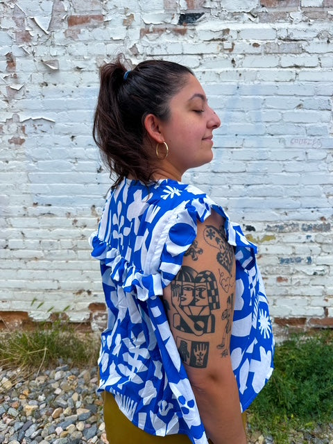 Myriam Van Neste - Cotton Lawn - Blue Collage