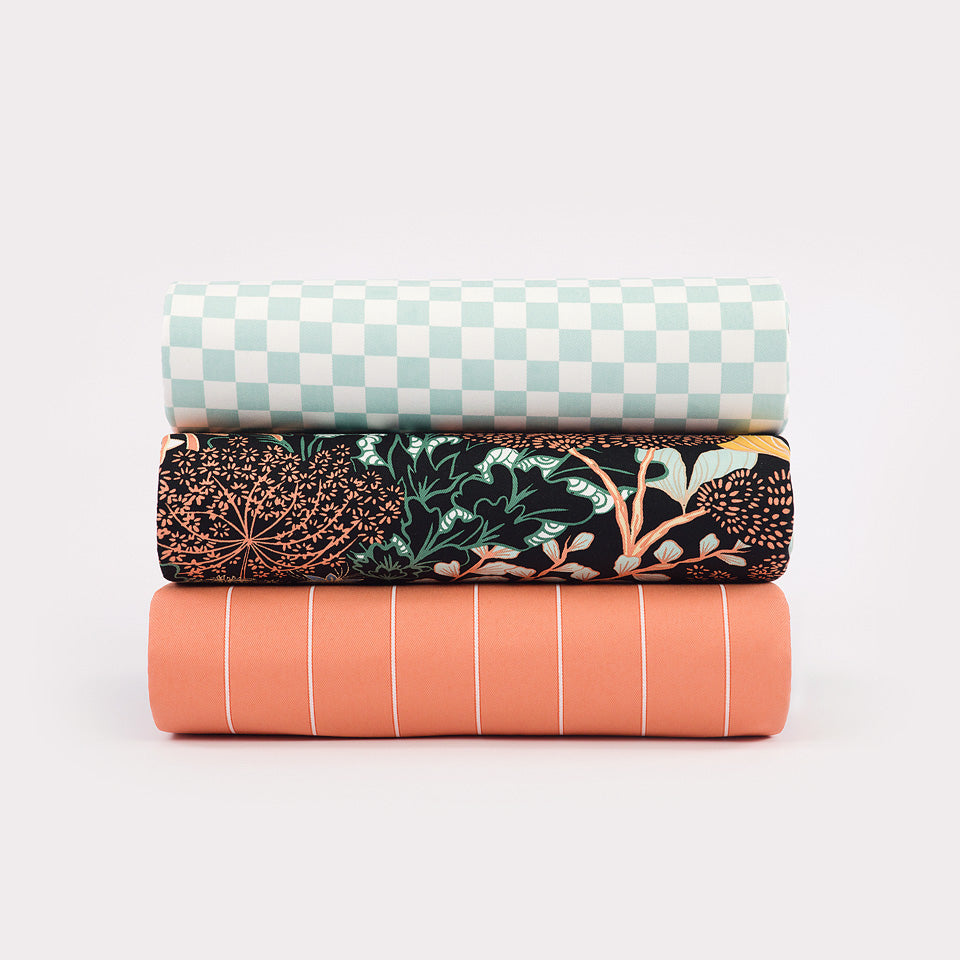 See You At Six - Verticals NNMNN - Cotton Canvas Gabardine Twill - Melon Punch