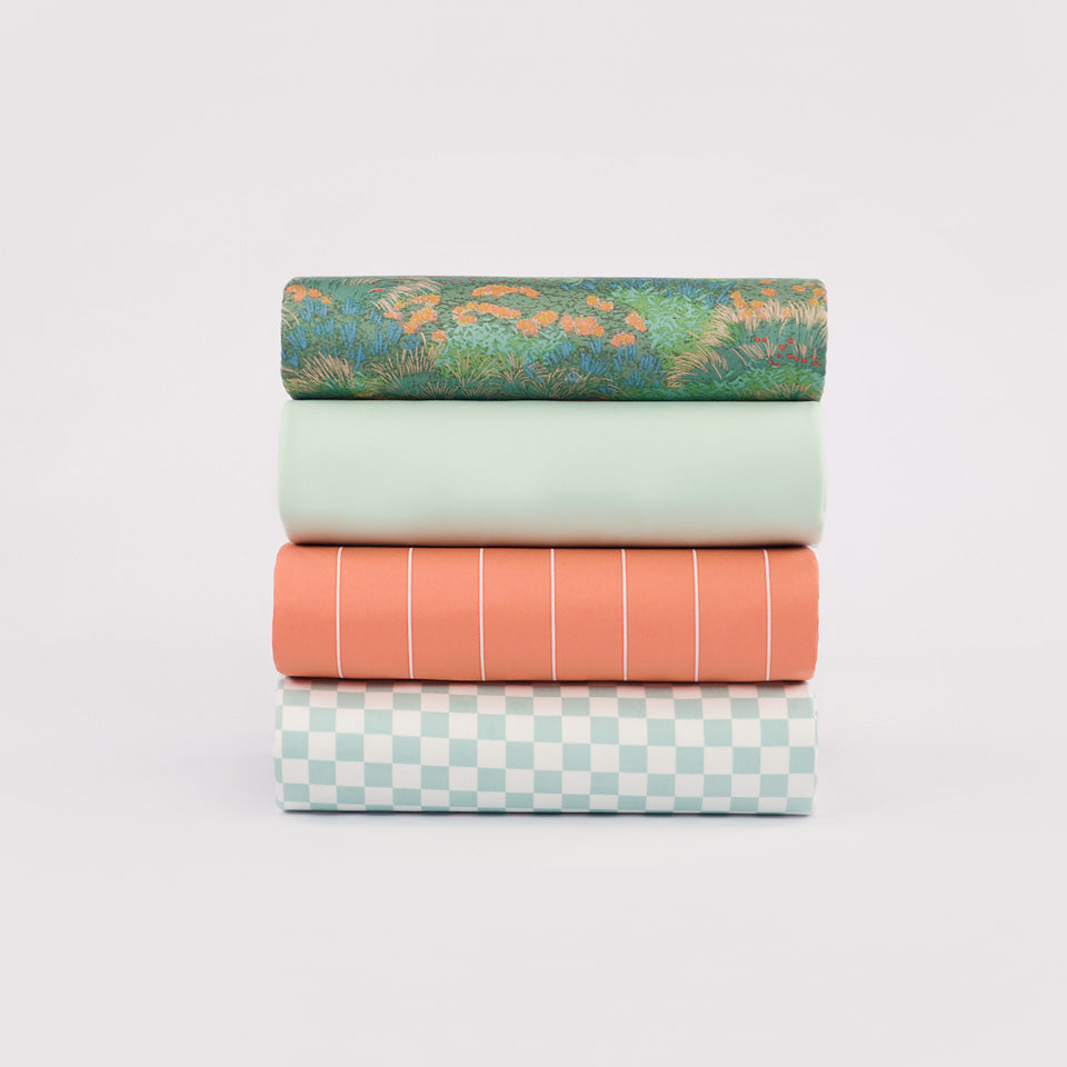 See You At Six - Verticals NNMNN - Cotton Canvas Gabardine Twill - Melon Punch