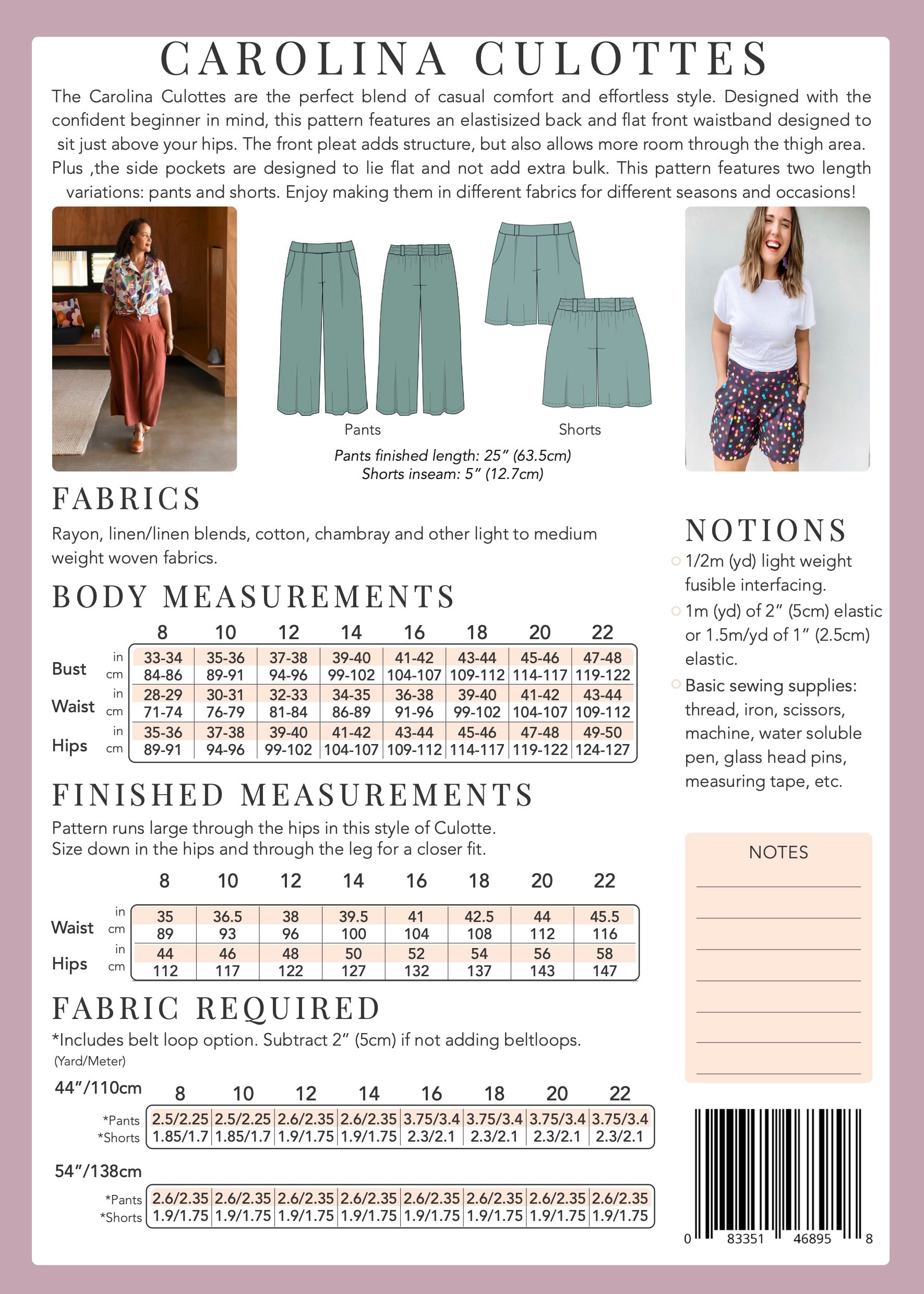 PDF Pattern - Carolina Culottes | Sew To Grow