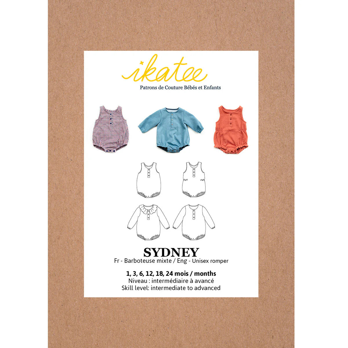 Sydney Romper - Baby - Sewing Pattern | Ikatee