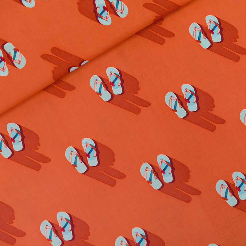 See You At Six - Flip Flops - Cotton - Puffin's Bill Red