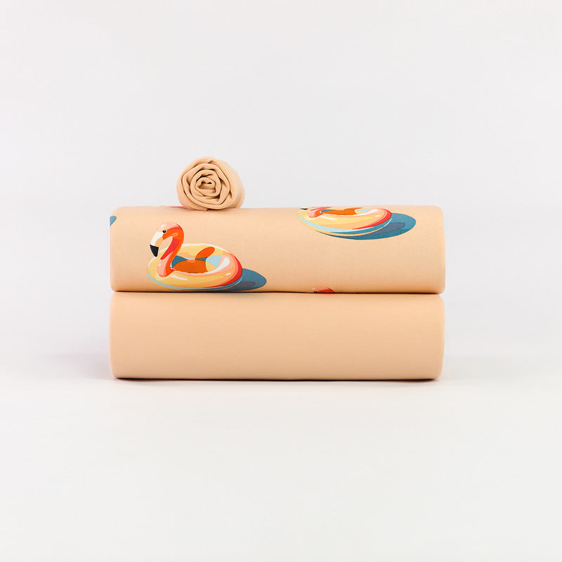 See You At Six - Inflatable Flamingos - French Terry - Peachy Beige