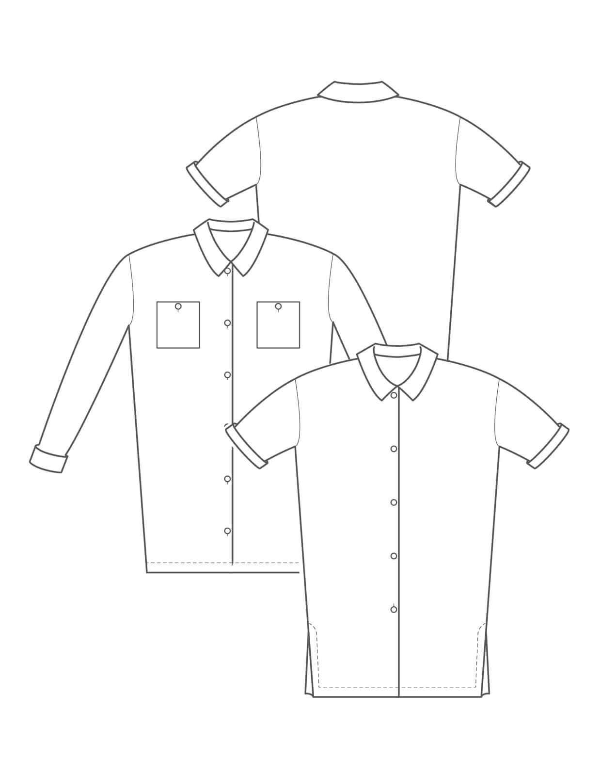 PDF Pattern - Oversized Shirt Dress | The Makers Atelier