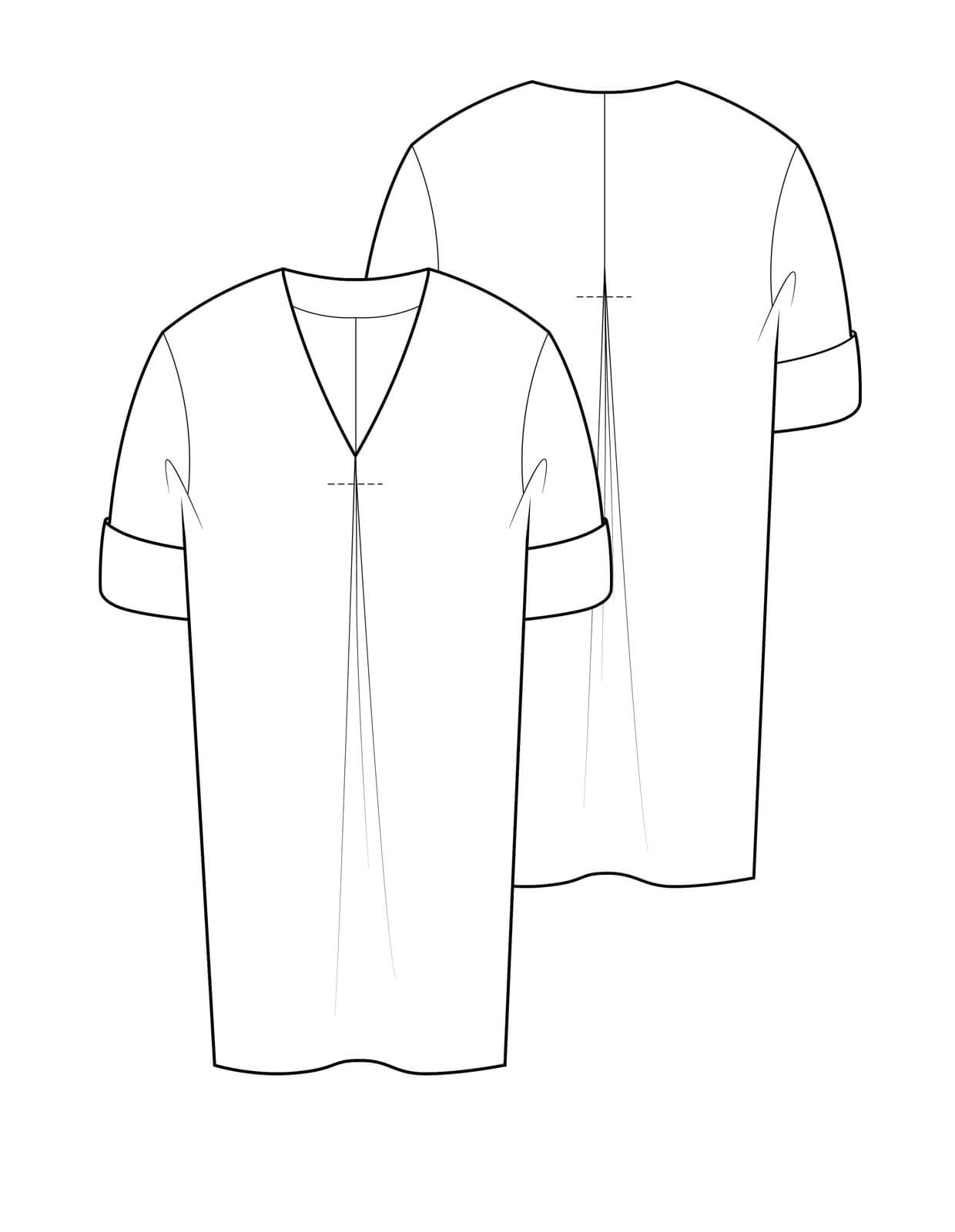 PDF Pattern - V-neck Shift Dress | The Makers Atelier