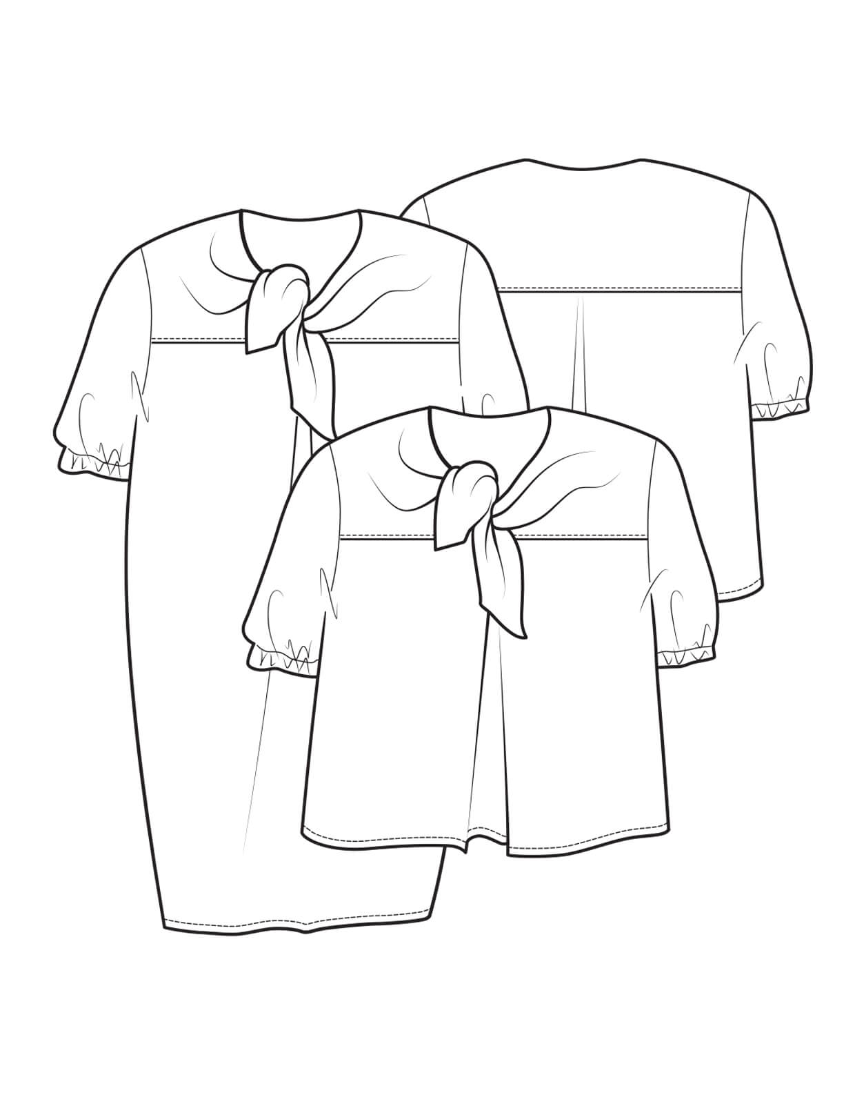 PDF Pattern - Tie Blouse and Dress | The Makers Atelier