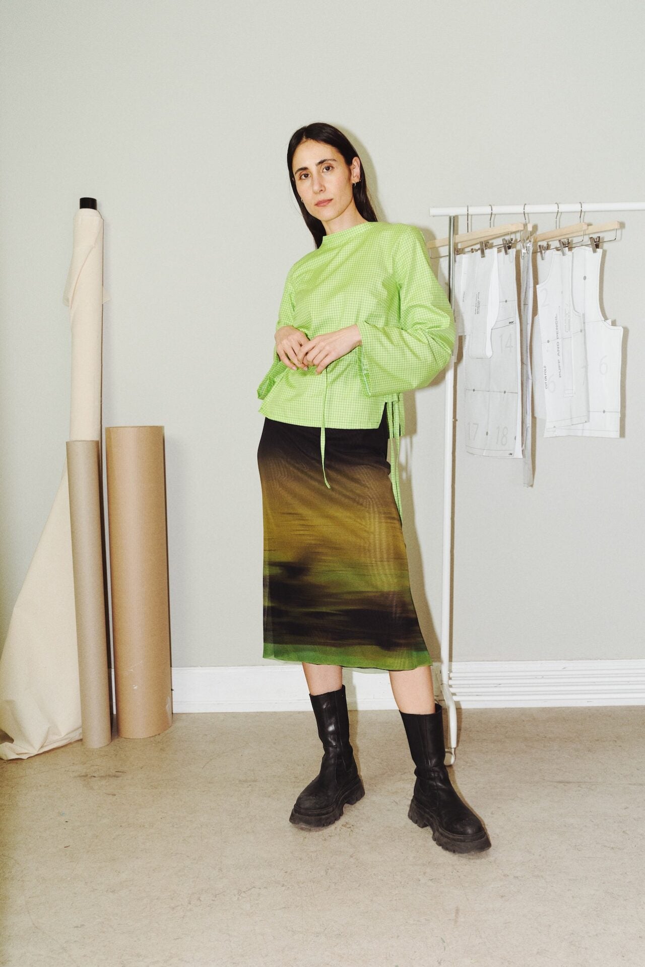 PDF Pattern - Tie Waist Blouse x Cone Sleeves x Standing Collar | Puff and Pencil