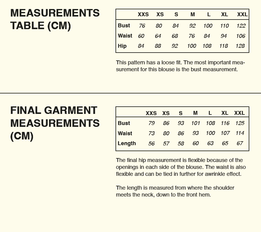 PDF Pattern - Tie Waist Blouse x Cone Sleeves | Puff and Pencil