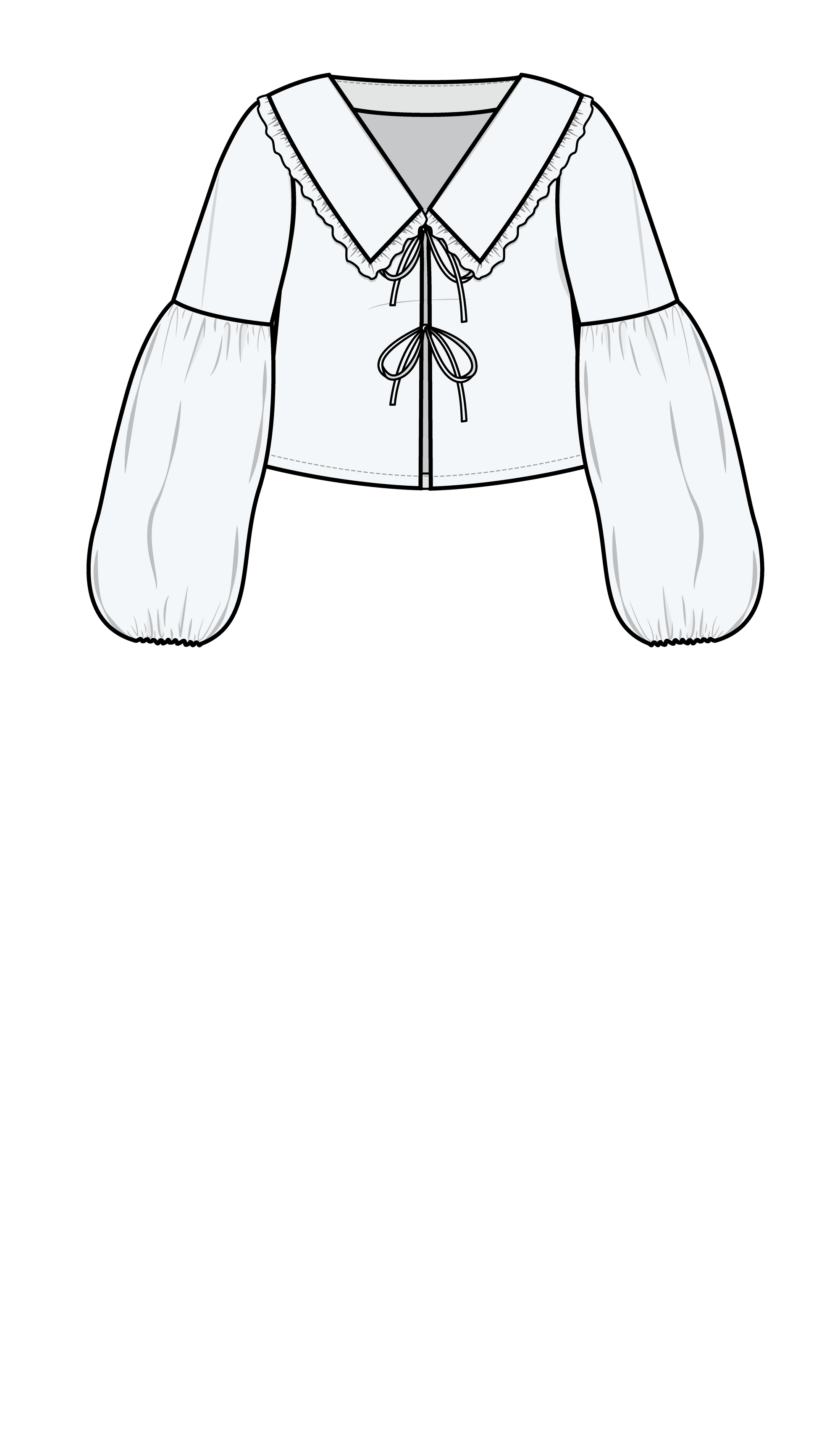 PDF Pattern - Tie Blouse x Peggy Collar x Lantern Sleeves | Puff and Pencil