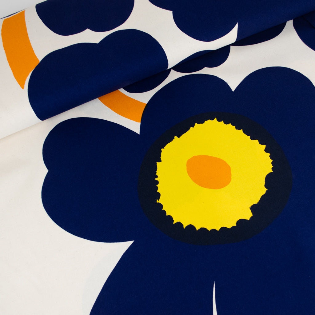 Marimekko - LIMITED EDITION - Unikko 60th Anniversary pattern - Unbleached Cotton - Navy
