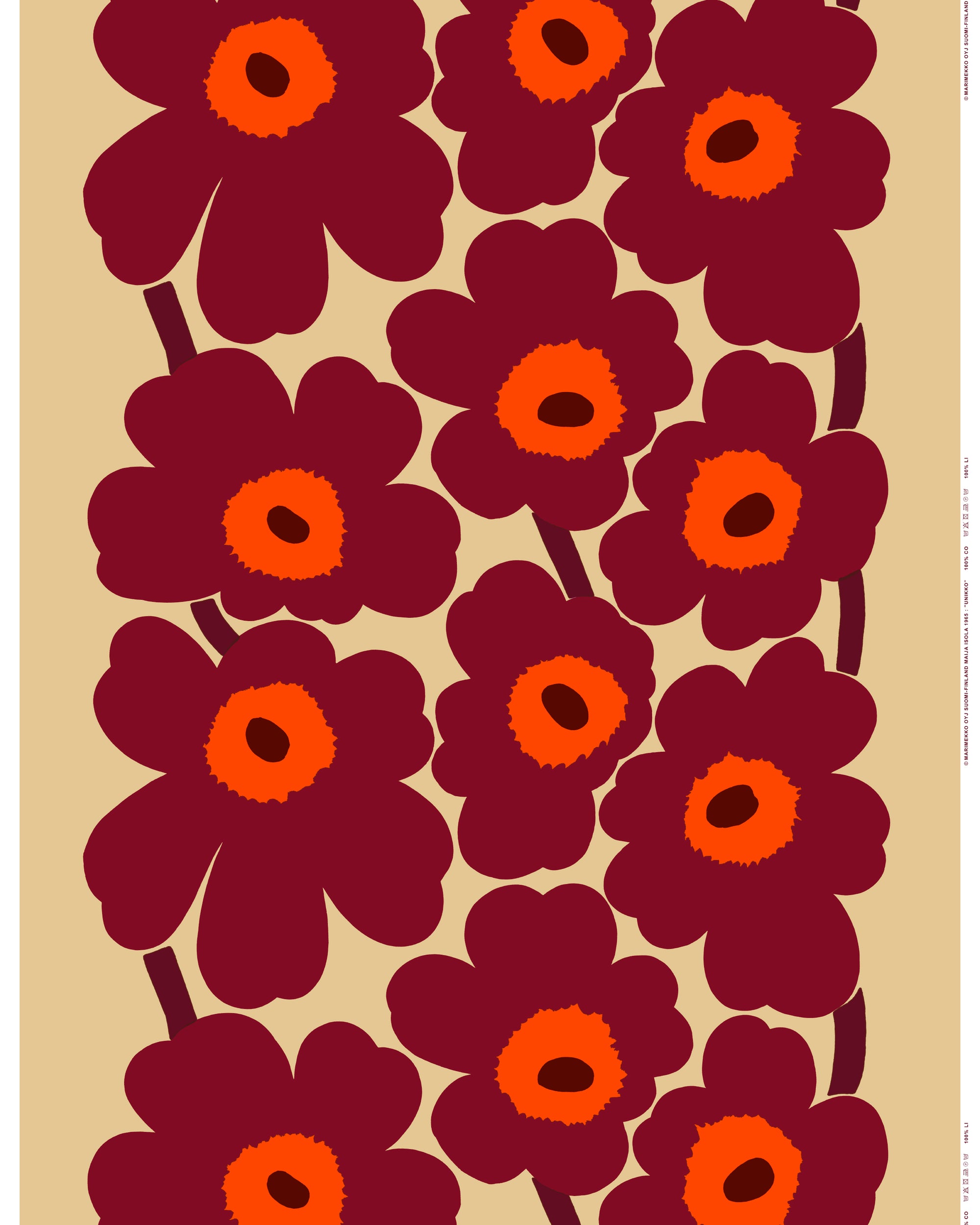 Marimekko - Unikko - Linen - Wine