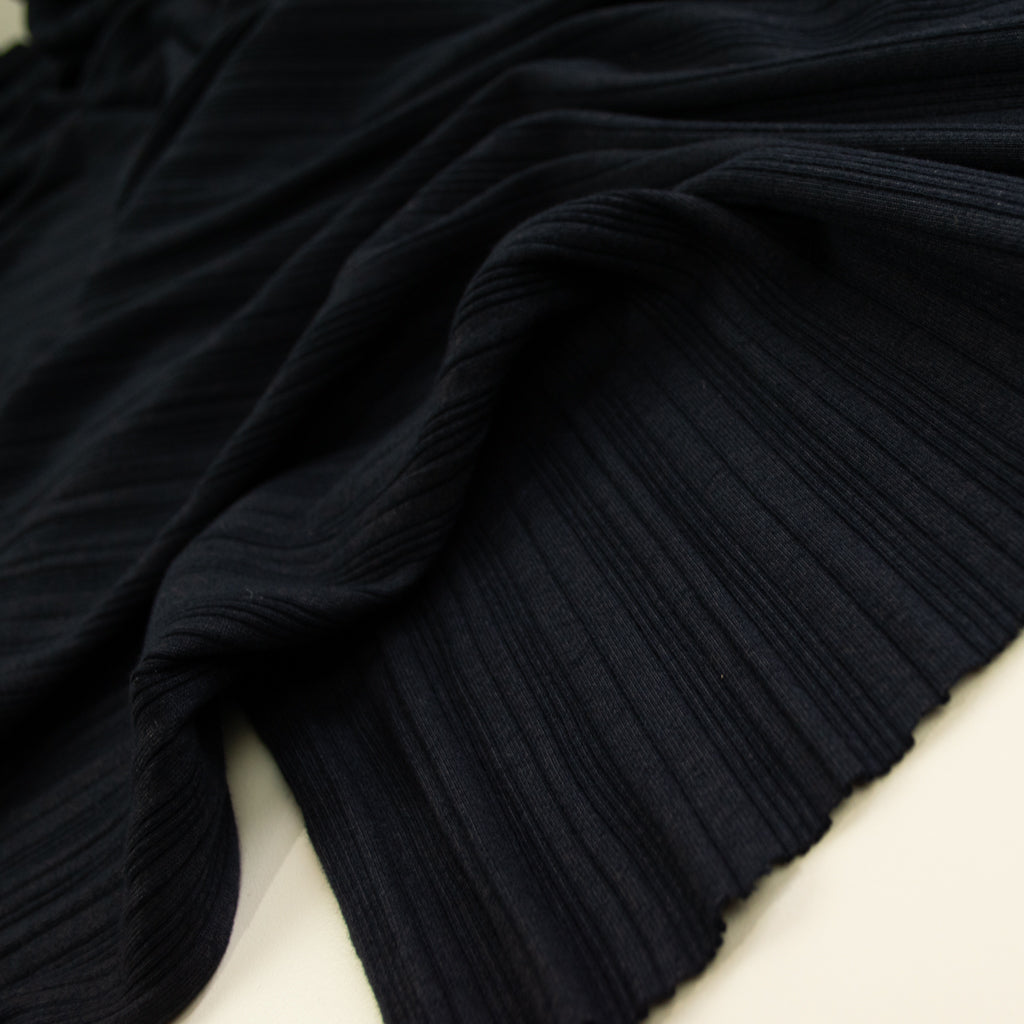 Vintage Ribbed Cotton Jersey - Navy