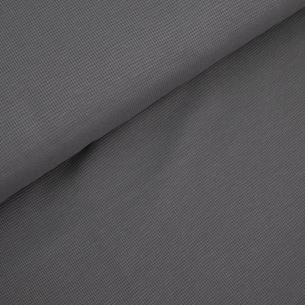 Waffle Knit Cotton Jersey - Steel Grey