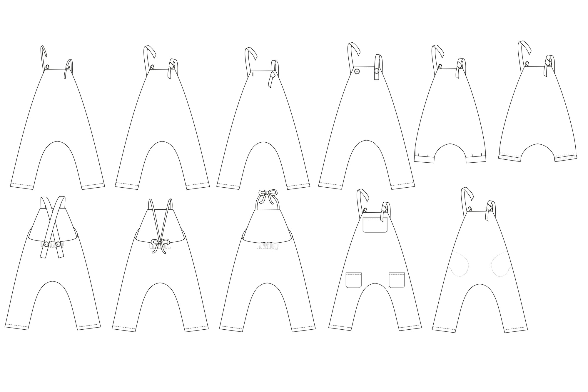 PDF Pattern - Wild and Free Dungarees - Child | Waves & Wild