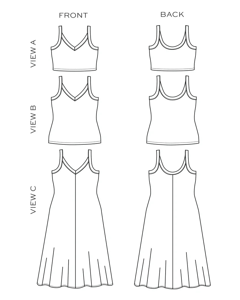 Zoey Tank / Dress - Sewing Pattern | True Bias | Size 14-32