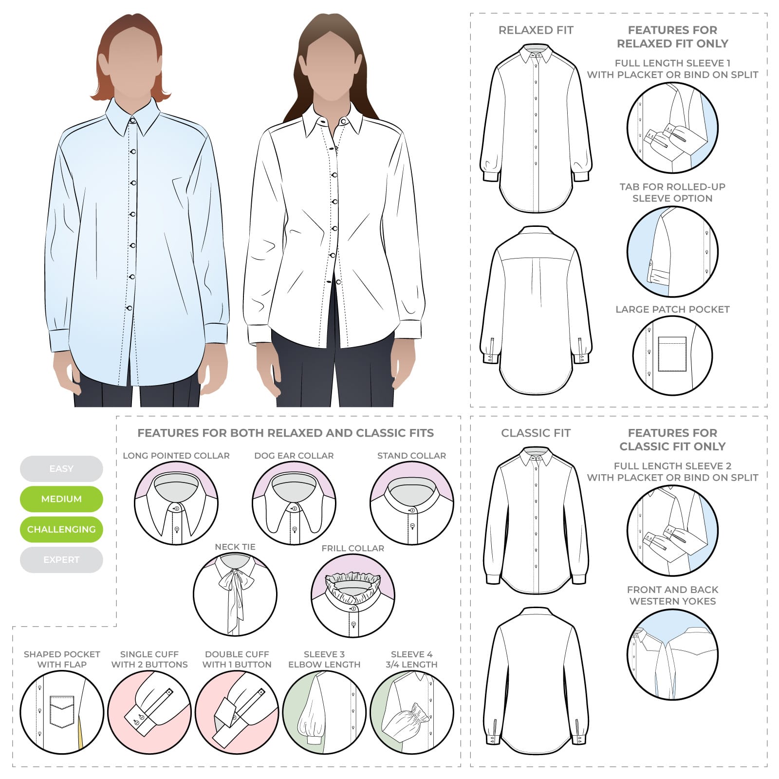 Clayton Woven Shirt - Sewing Pattern | Style Arc