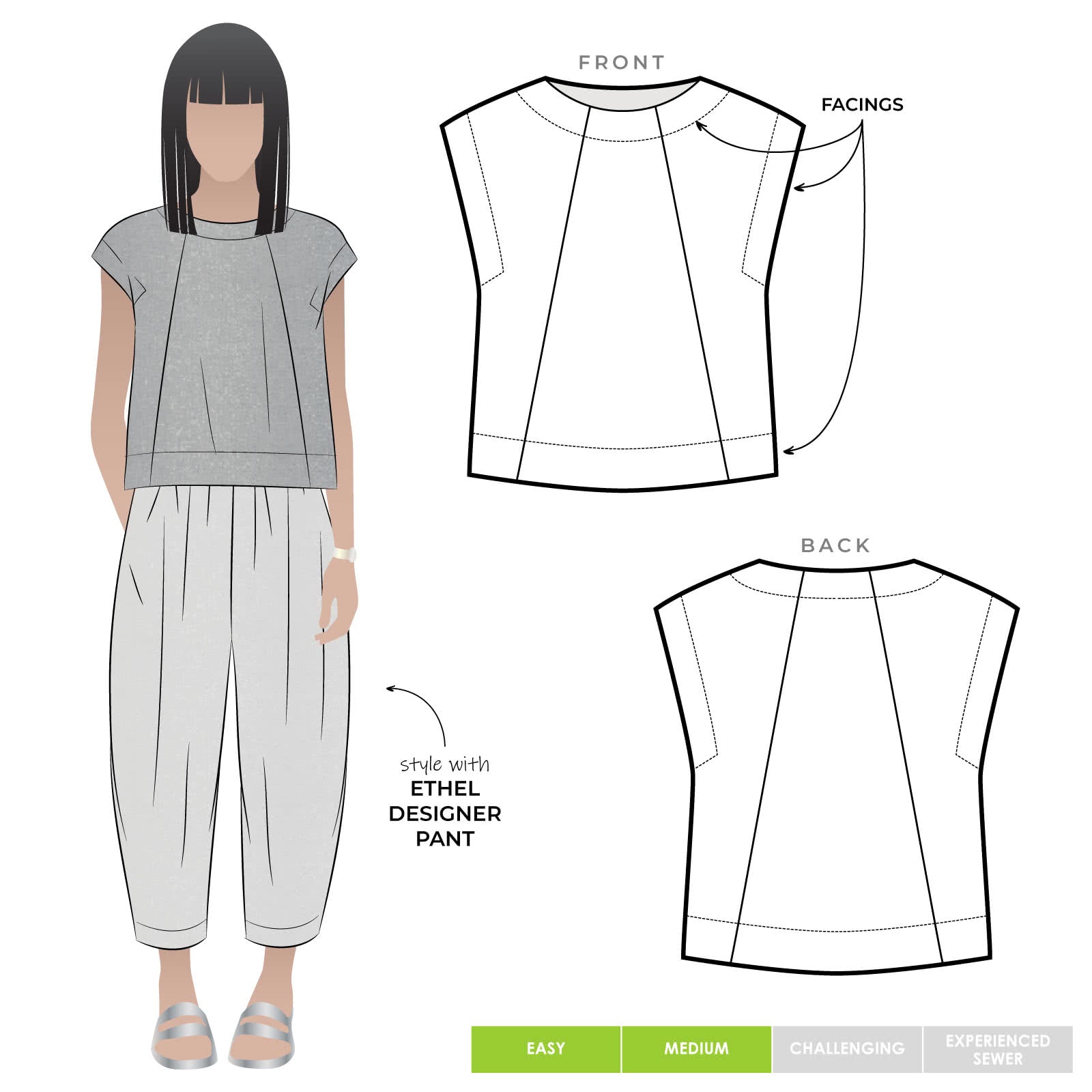 Ethel Designer Top - Sewing Pattern | Style Arc