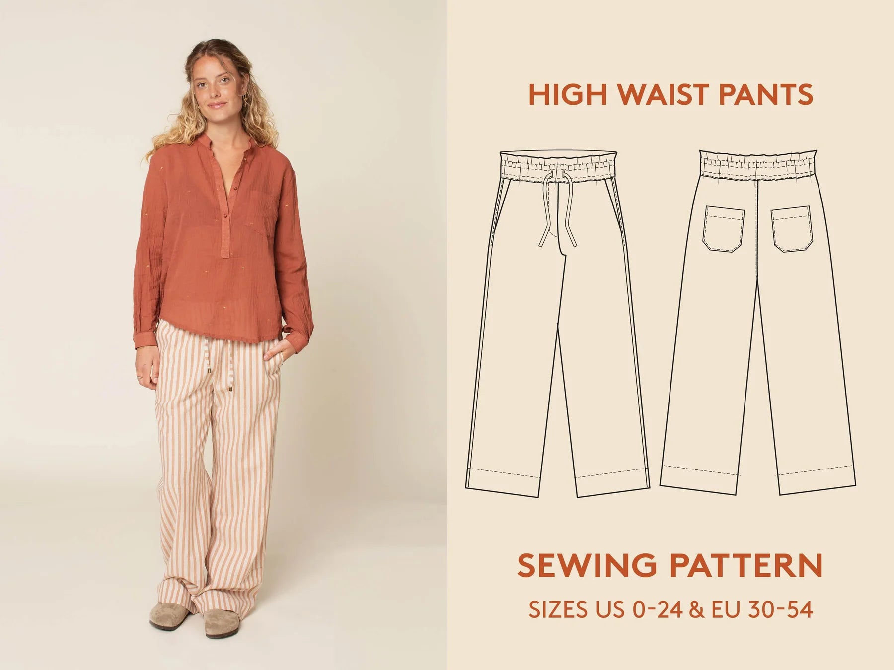 High Waist Pants - Sewing Pattern | Wardrobe By Me