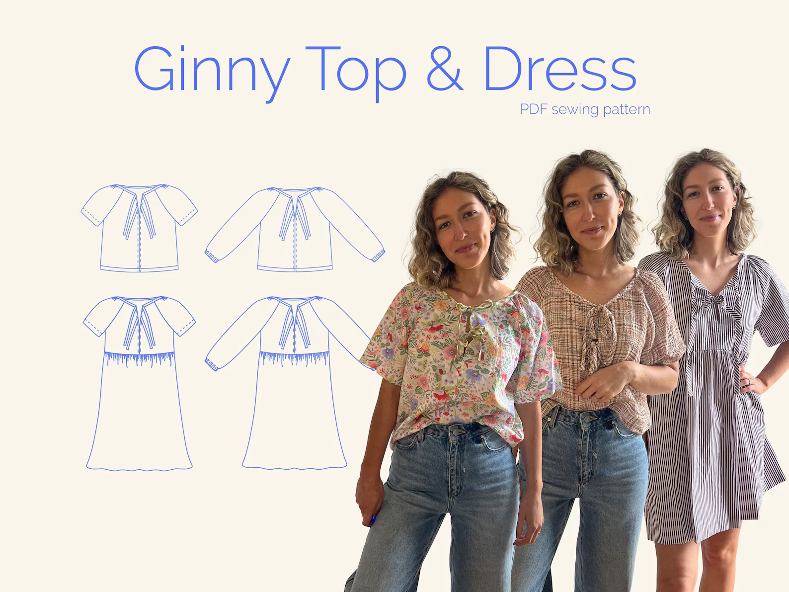 PDF Pattern - Ginny Dress + Top | Elle Stitch