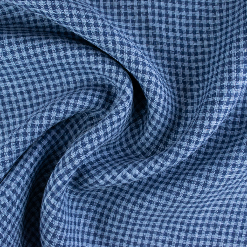 Mini Check - Washed Linen - Poseidon