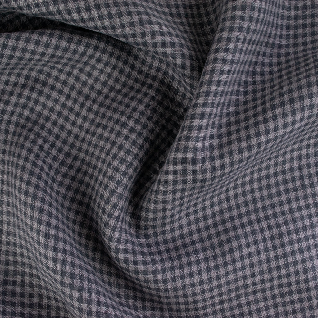 Mini Check - Washed Linen - Charcoal