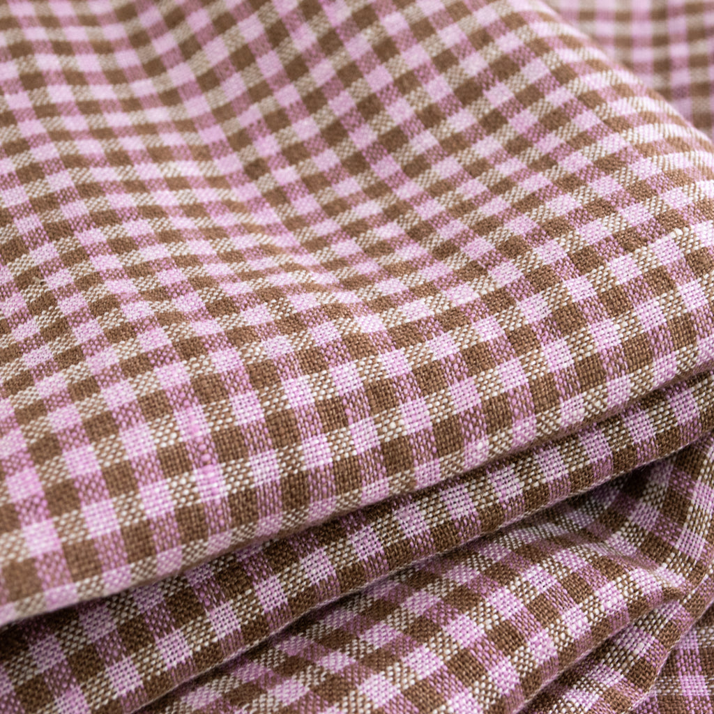 Mini Check - Washed Linen - Turkish Delight