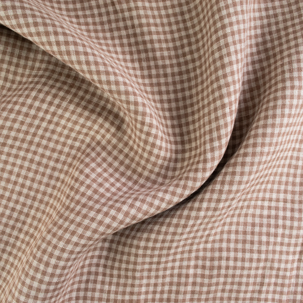 Mini Check - Washed Linen - Truffle