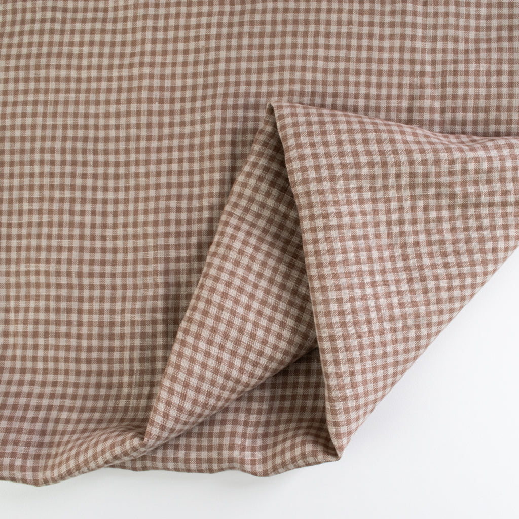 Mini Check - Washed Linen - Truffle
