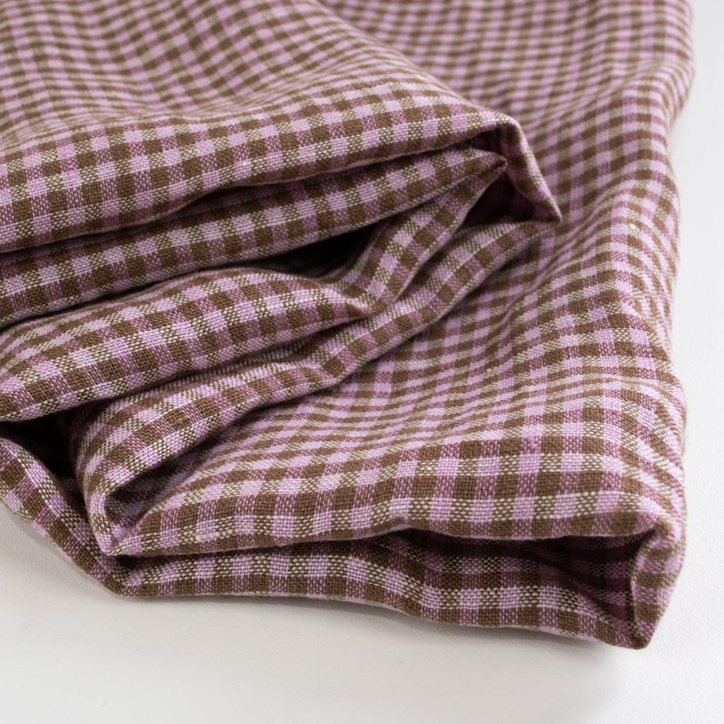 Mini Check - Washed Linen - Turkish Delight