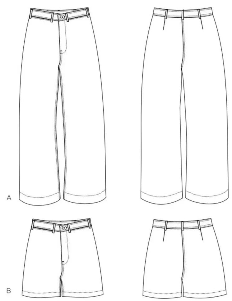 PDF Pattern - Persephone Pants + Shorts | Anna Allen Clothing
