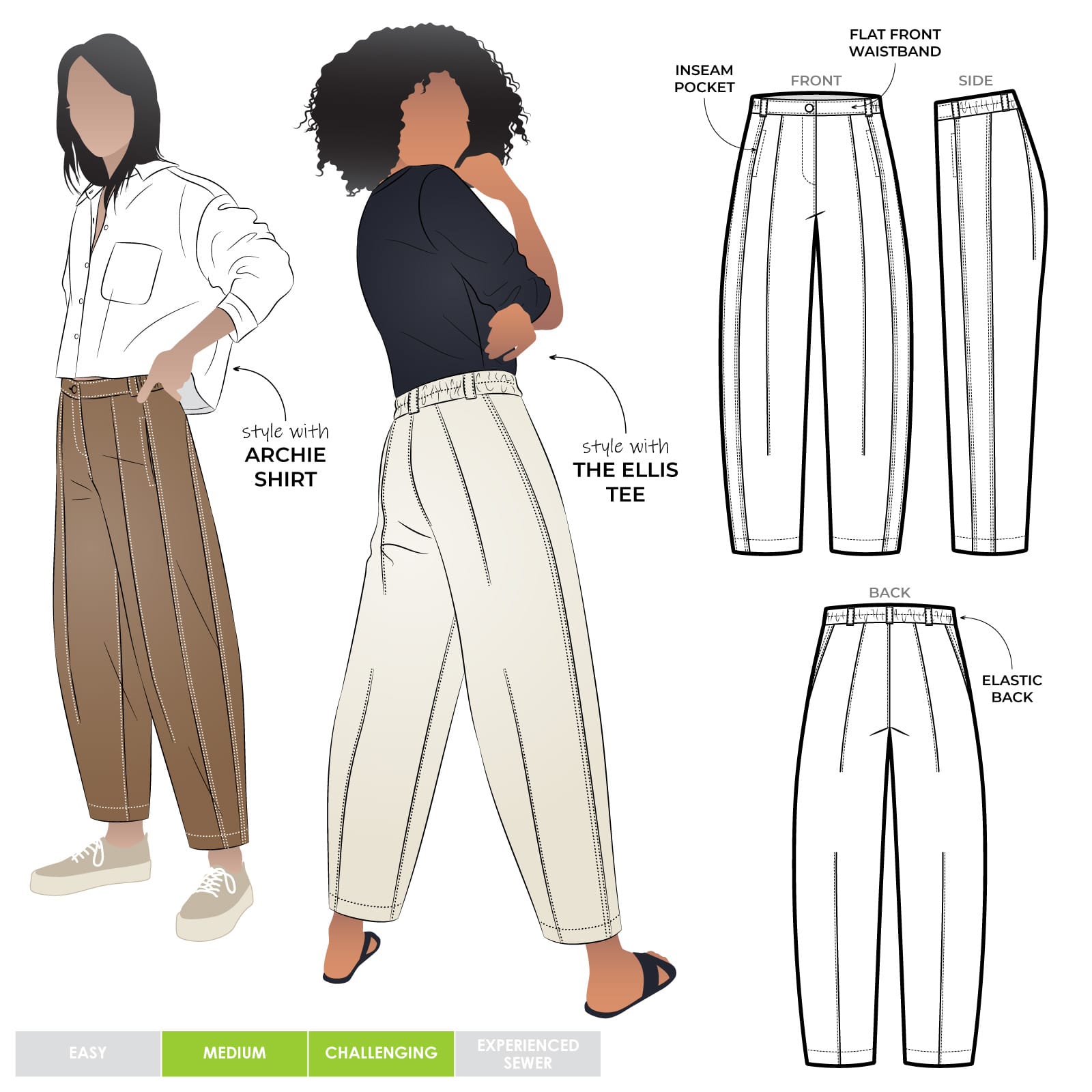 Twig Woven Pant - Sewing Pattern | Style Arc
