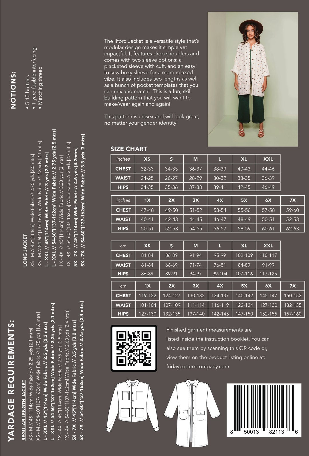 Ilford Jacket - Sewing Pattern | Friday Pattern Company